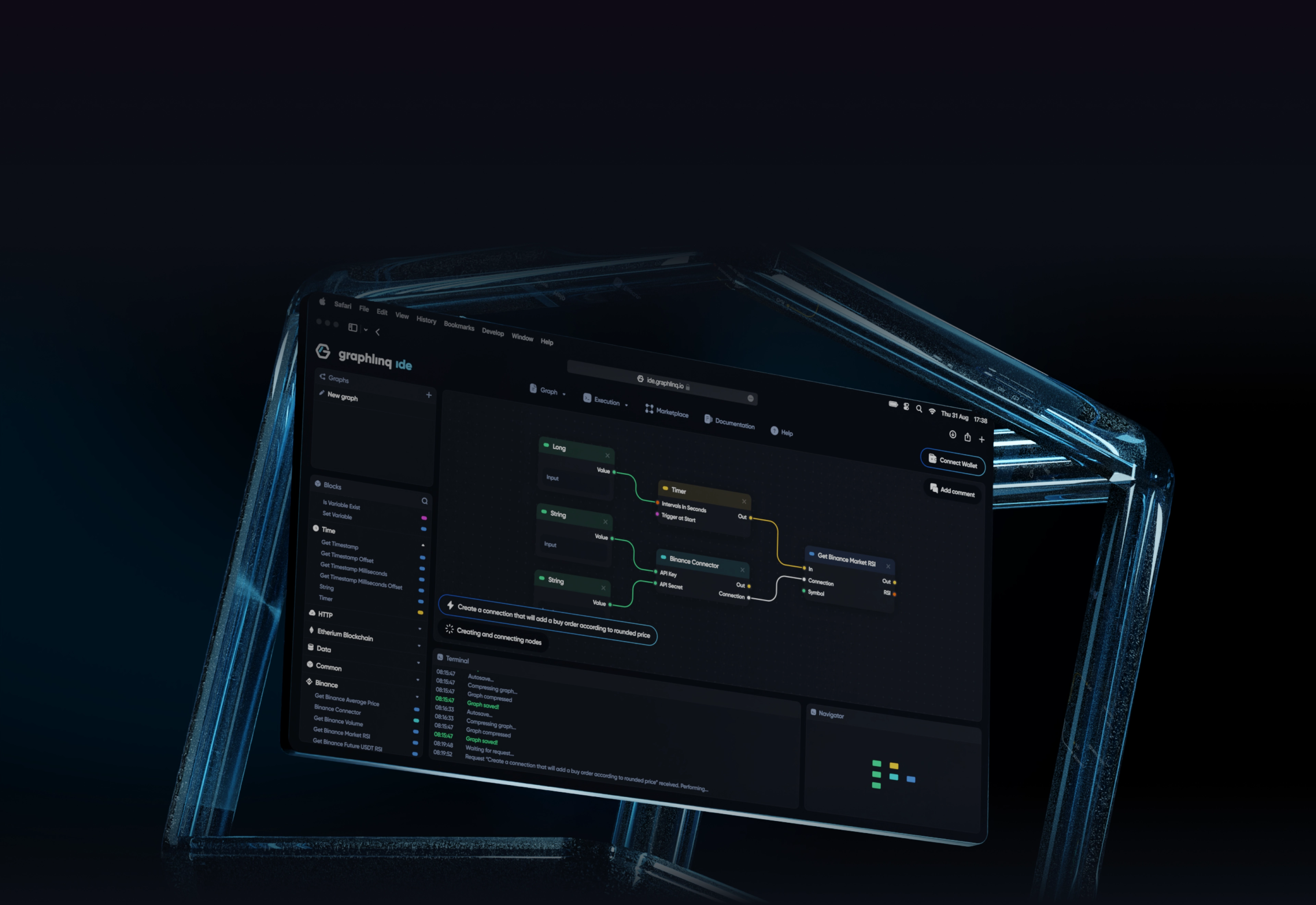 Graphlinq no-code and AI agent builder interface